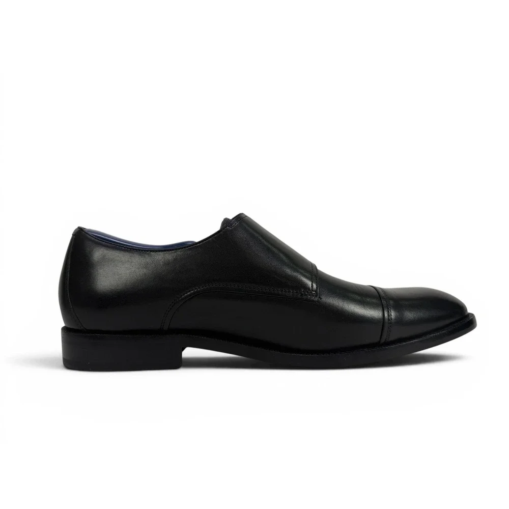 Cole Haan Harrison Monk Dress Shoe Mens 11 M‎ Black Leather Double Strap C36760